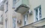 Обрушение части балкона в Воронеже