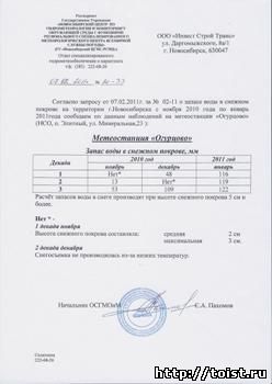 Сообщение Новосибирского Гидрометцентра